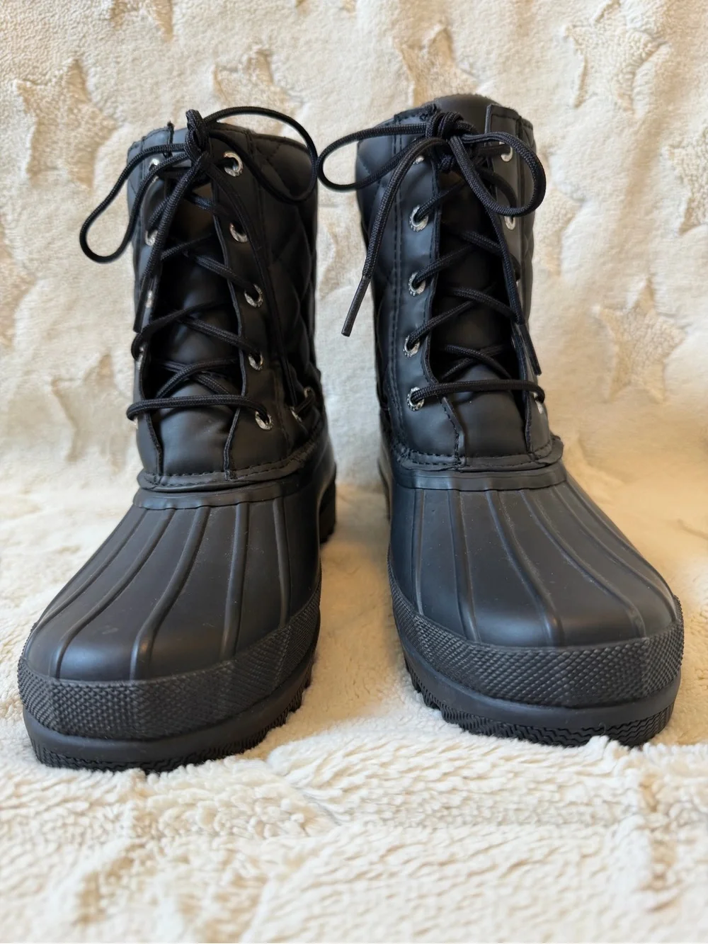 EUC Sperry Gosling Black Quilted Waterproof Duck Winter Boots